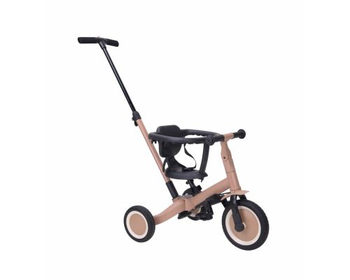 Topmark 4-in-1 Driewieler / Loopfiets Lio Macchiato Bruin met duwstang