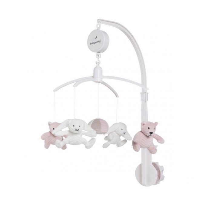 partner Mechanica datum Baby's Only Muziekmobiel Sense roze/kiezelgrijs/wit | BabyPlanet