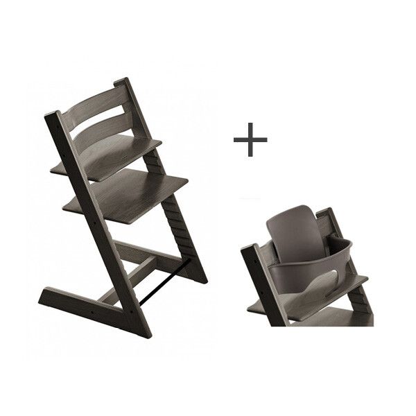 Stokke Tripp Trapp Hazy Grey incl. Babyset Actie BabyPlanet