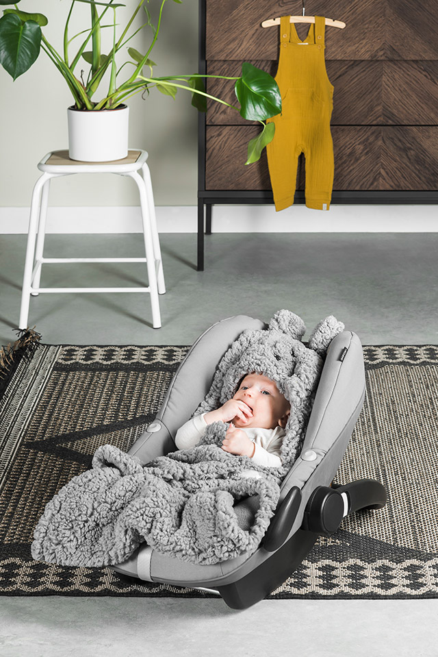 Krimpen Blozend Zwart Jollein Wikkeldeken Bunny Storm Grey | BabyPlanet