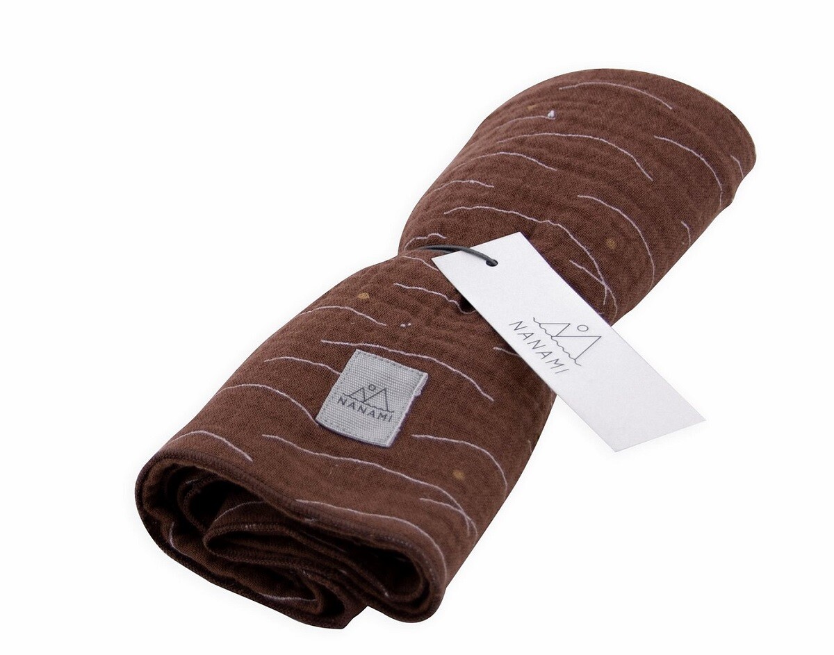 Nanami Swaddle 120 x 120 Hills Print Brown