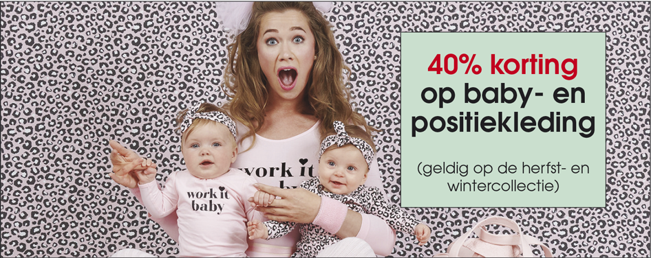 40% korting op baby- en positiekleding