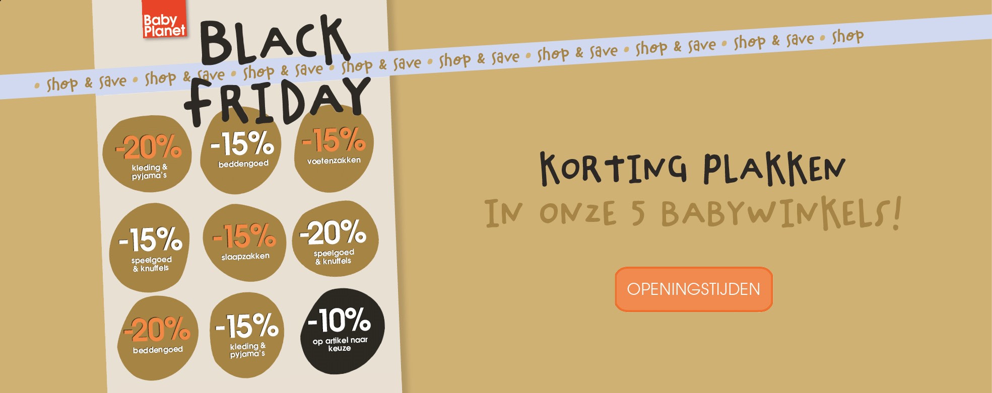 korting plakken tijdens Black Friday bij BabyPlanet