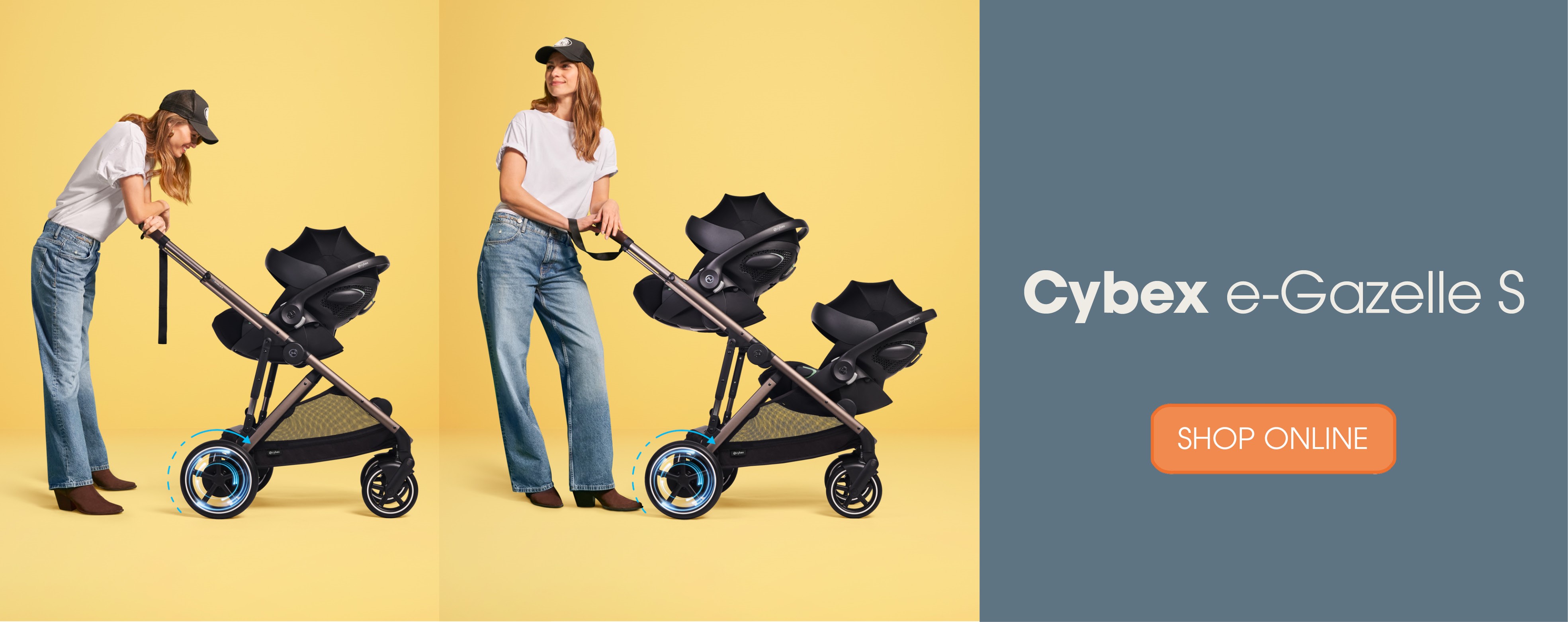 CYBEX e-GAZLLE S kinderwagen in combinatie met Cybex autostoeltje(s).
